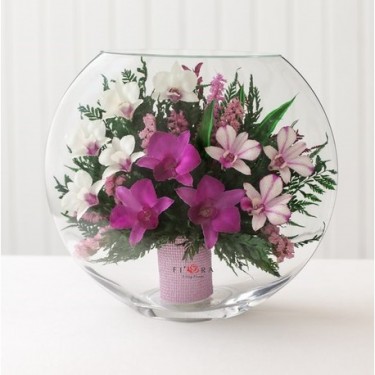 FIORA Арт: 42812(ELO-O) цветы в стекле
